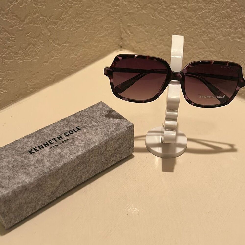 Kenneth Cole New York Oversized Sunglasses Purple Tortoiseshell Pattern KC00009 - Picture 3 of 12